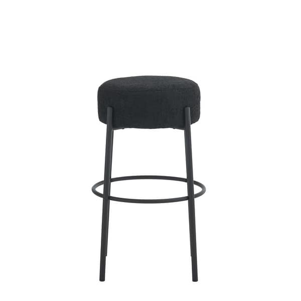 30" Tall, Set of 2 Round Bar Stools, Black Metal legs Stool